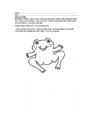 English worksheet: ELMER THE FROG