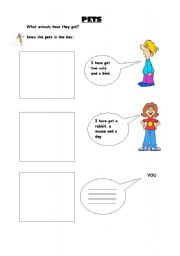 English Worksheet: PET DRAW