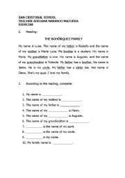 English Worksheet: FAMILY