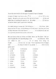 English Worksheet: Leo`s life