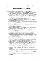 English Worksheet: Revelation by Numbers