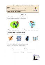 English Test 1 - Part A