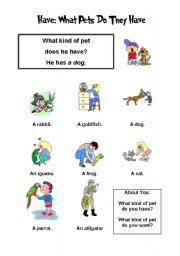 English Worksheet: I have got