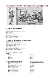 English Worksheet: present continuous