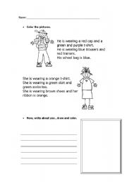 English Worksheet: Wearing clothes