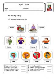 English Worksheet: Me and my family