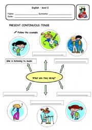 English Worksheet: PRESENT CONTINUOUS TENSE