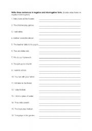 English Worksheet: Practice I