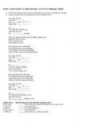 English Worksheet: Last Night SONG by The Strokes