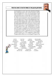 English Worksheet: wordsearch jobs