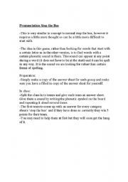 English Worksheet: Pronunciation stop the bus