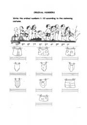 English Worksheet: ordinal numbers