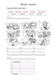 English Worksheet: MOVIES, MOVIES...