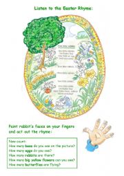 English Worksheet: EASTER RHYME WITH EXERCISES