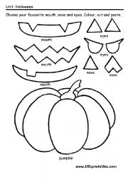 English Worksheet: Carve a pumpkin