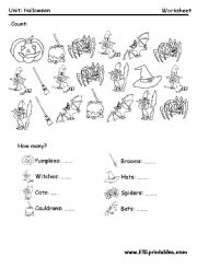 English Worksheet: Halloween: count