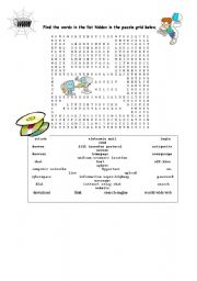 English Worksheet: wordsearch internet