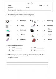 English Worksheet: Test