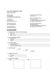 English Worksheet: Song activity - 