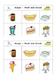 English Worksheet: Bingo Food3