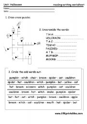 Halloween worksheet