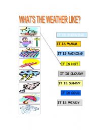 English Worksheet: WEATHER MATCH