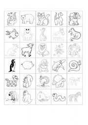 English Worksheet: Animals bingo