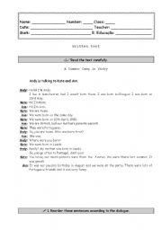 English Worksheet: Test  - to be born