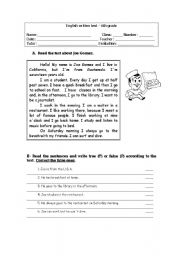 English Worksheet: Test - Daily routine