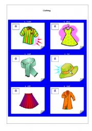 English Worksheet: clothing flashcards