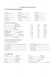 English Worksheet: personal pronouns and the verb to be