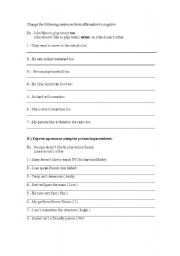 English Worksheet: Either, Neither, so and too