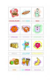 English Worksheet: food flashcards