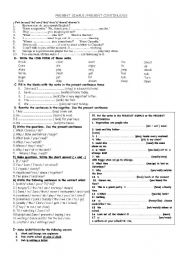 English Worksheet: Present Simple - Present Continuous