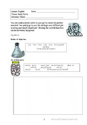 English Worksheet: Create a Monster