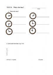 English worksheet: time