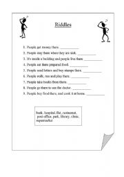 English Worksheet: Riddles