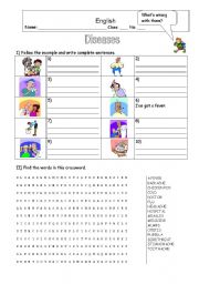 English Worksheet: Diseases