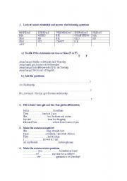 English Worksheet: mixed grammar activities