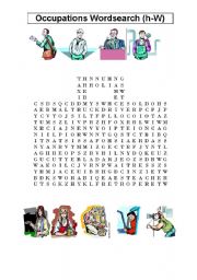 English Worksheet: Occupations wordsearch 2