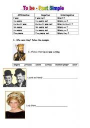 English Worksheet: To be - Past Simple