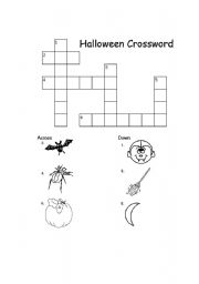 English worksheet: HALLOWEEN CORSSWORD