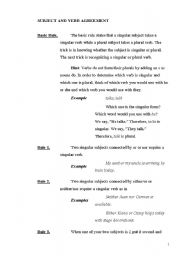 English Worksheet: SUbject verb agreement