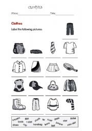 English Worksheet: CLOTHES