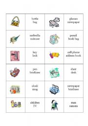 Memory Game - Objects and Prepositions of Place