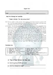 English Worksheet: The Stop and Go Stress