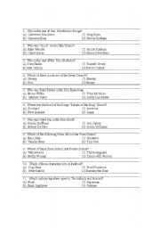 English Worksheet: Movie trivia