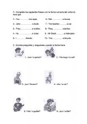 English Worksheet: have got