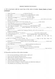 English Worksheet: Present Continuous