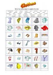 Clothing vocabulary